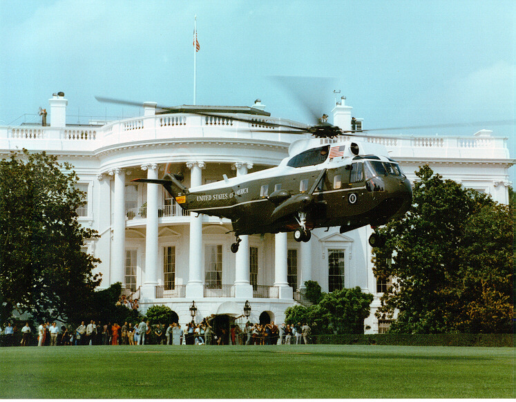 Marine One on the South Lawn of the White House