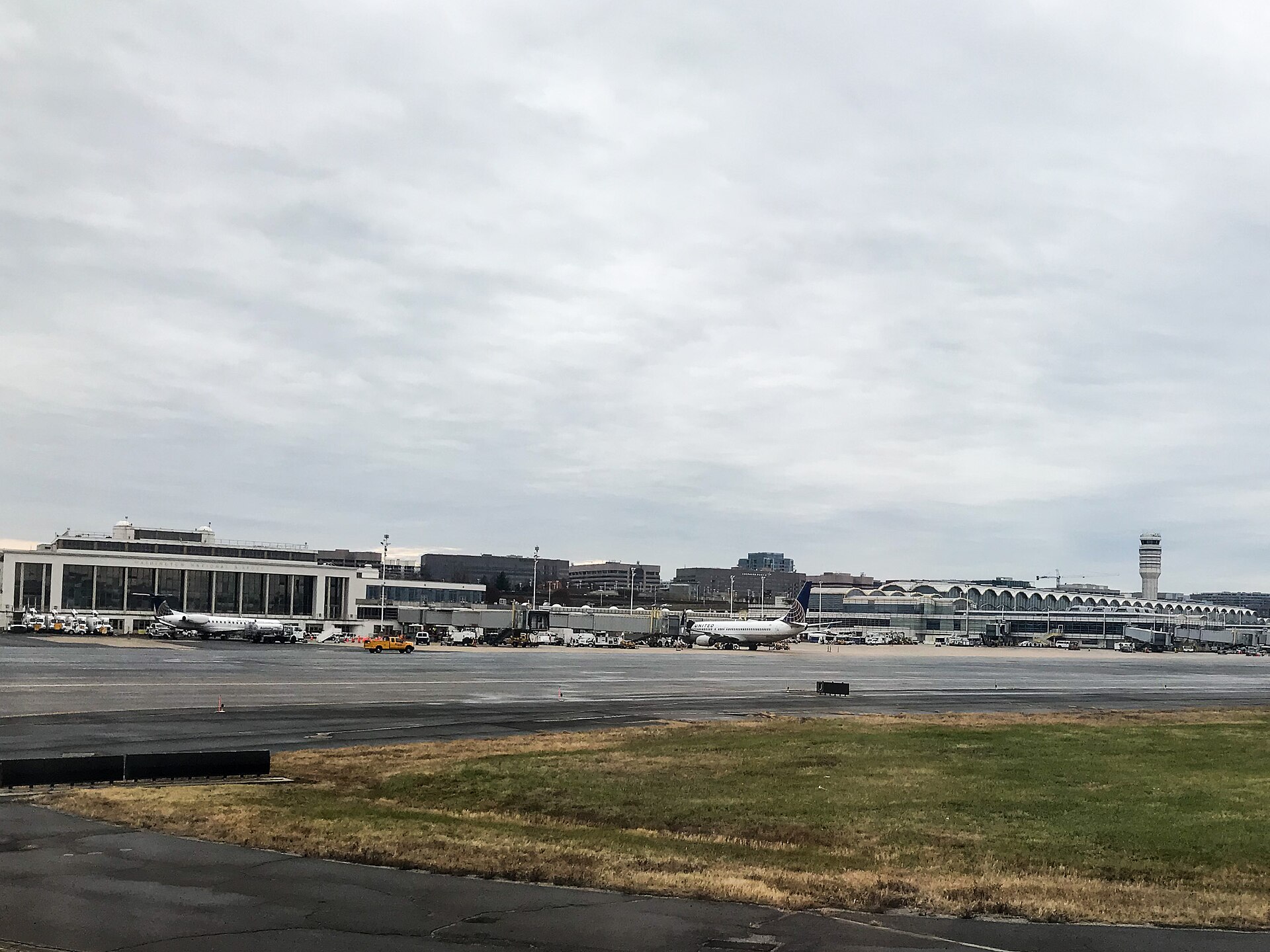 Reagan National Airport seen from a taxiway
