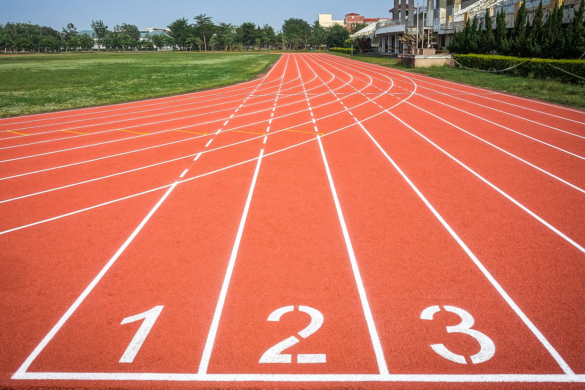 An empty all-weather running track